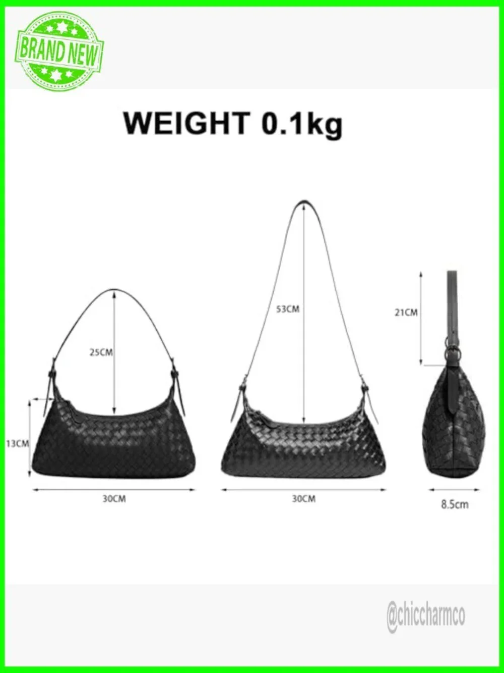 Small Woven Leather Hobo Bag, Adjustable Crossbody Strap, Spacious Interior